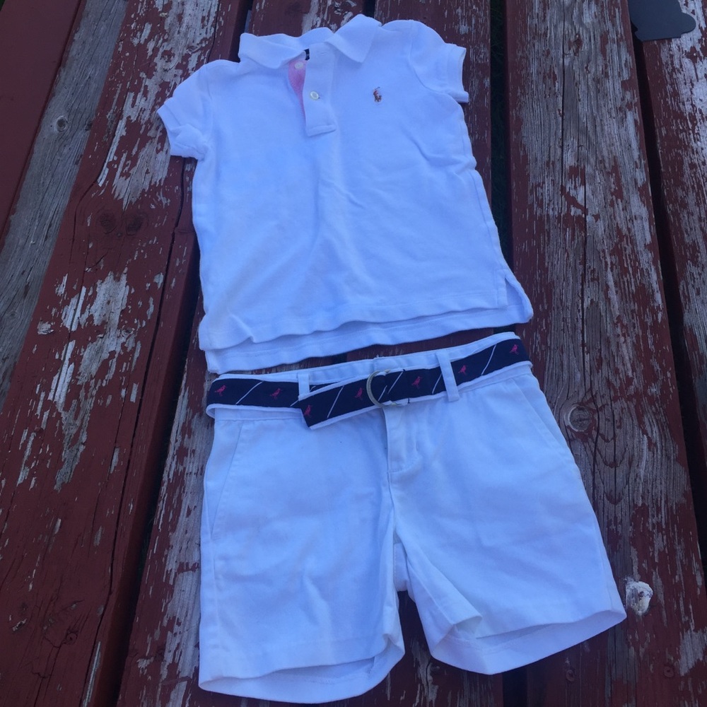 EUC White Polo Ralph Lauren Outfit size 5